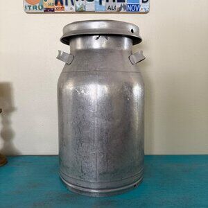 Vintage 'Carnation' Galvanized Stainless Steal Milk Can Jug W/ Lid